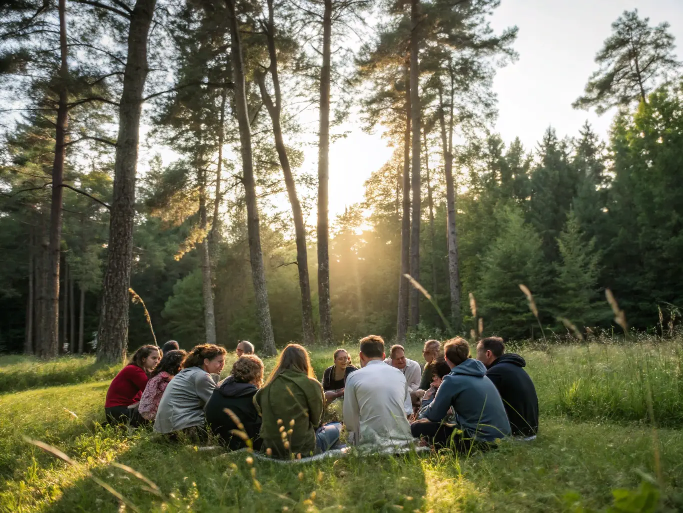A photograph showcasing a community workshop on forest management techniques, emphasizing knowledge sharing and local participation.